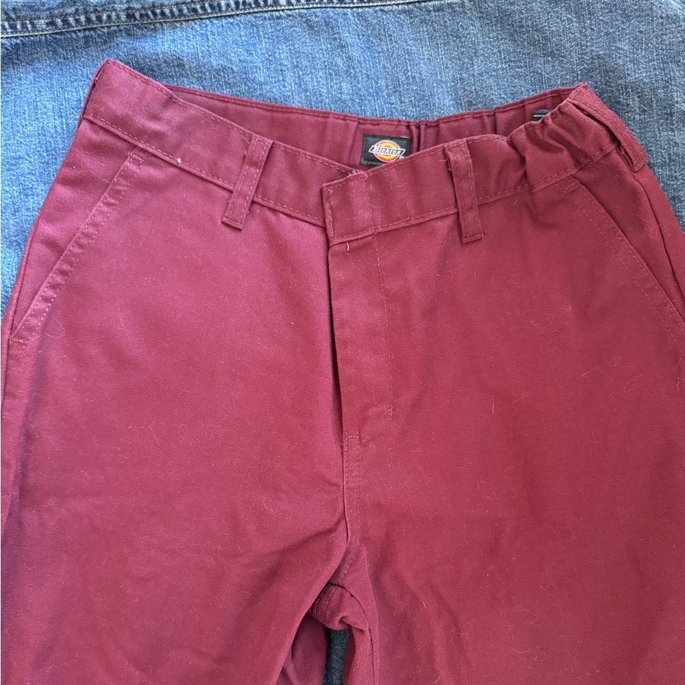Dickies red pants.